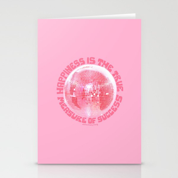 Happiness Is The True Measure of Success in Pink Stationery Card Gallery Image 1