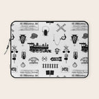 Railroad Symbols on White Laptop Sleeve Gallery Image 1