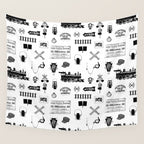 Railroad Symbols on White Wall Tapestry Gallery Image 4