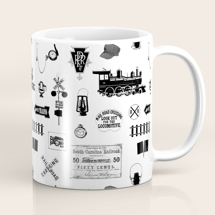 Railroad Symbols on White Coffee Mug Gallery Image 1
