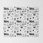 Railroad Symbols on White Throw Blanket Gallery Image 2