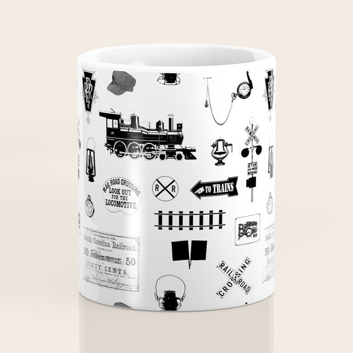 Railroad Symbols on White Coffee Mug Gallery Image 4