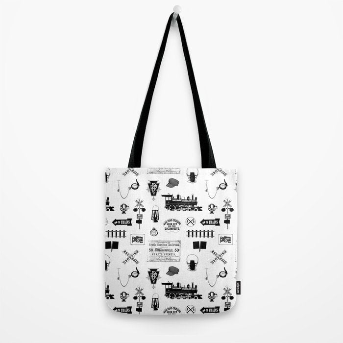 Railroad Symbols on White Tote Bag Gallery Image 2