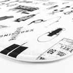 Railroad Symbols on White Bath Mat Gallery Image 3