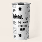 Railroad Symbols on White Travel Mug Gallery Image 1