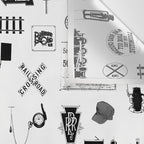 Railroad Symbols on White Wall Tapestry Gallery Image 3