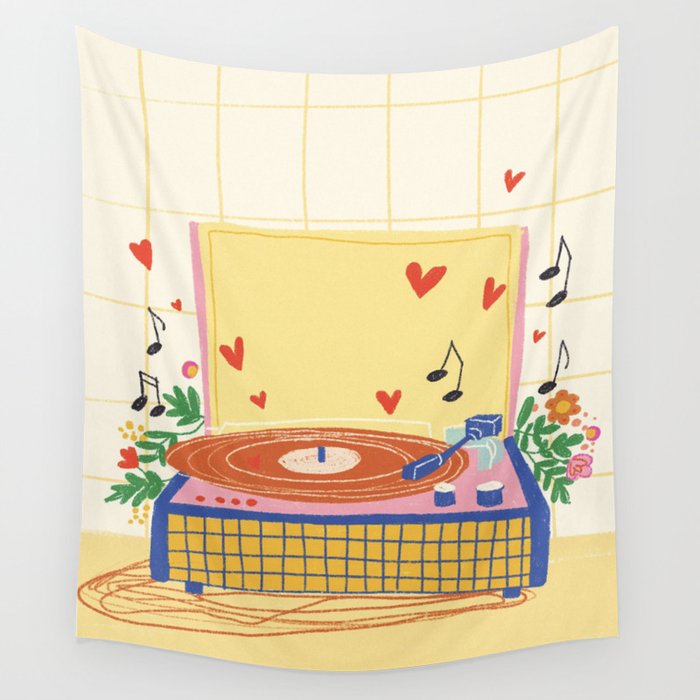 Vinyl love Wall Tapestry Gallery Image 4