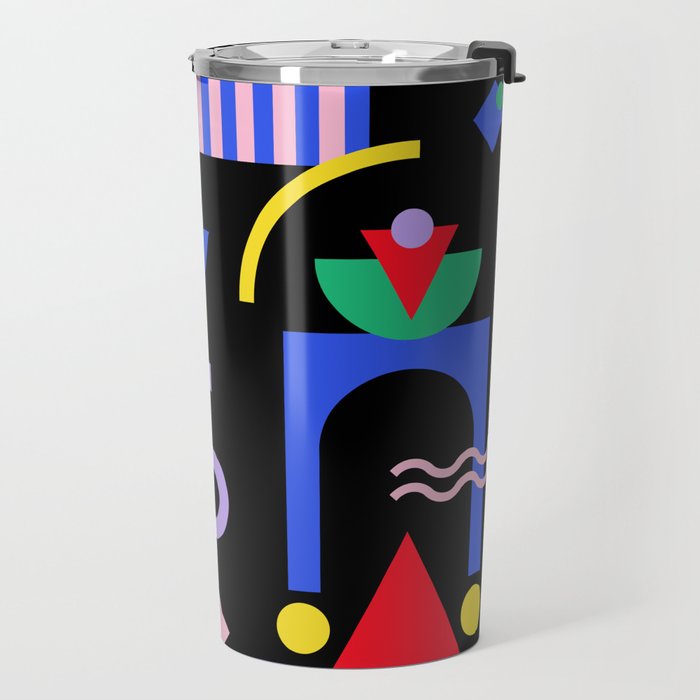 Memphis pattern 89 - 80s / 90s Retro Travel Mug Gallery Image 2