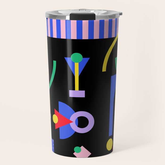 Memphis pattern 89 - 80s / 90s Retro Travel Mug Gallery Image 1