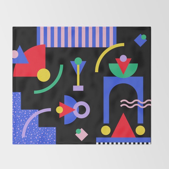 Memphis pattern 89 - 80s / 90s Retro Throw Blanket Gallery Image 2