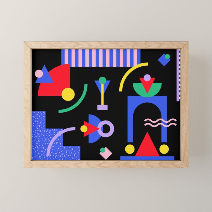 Memphis pattern 89 - 80s / 90s Retro Mini Art Print Gallery Image 1