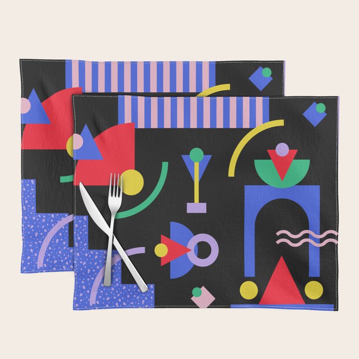 Memphis pattern 89 - 80s / 90s Retro Placemat Gallery Image 1