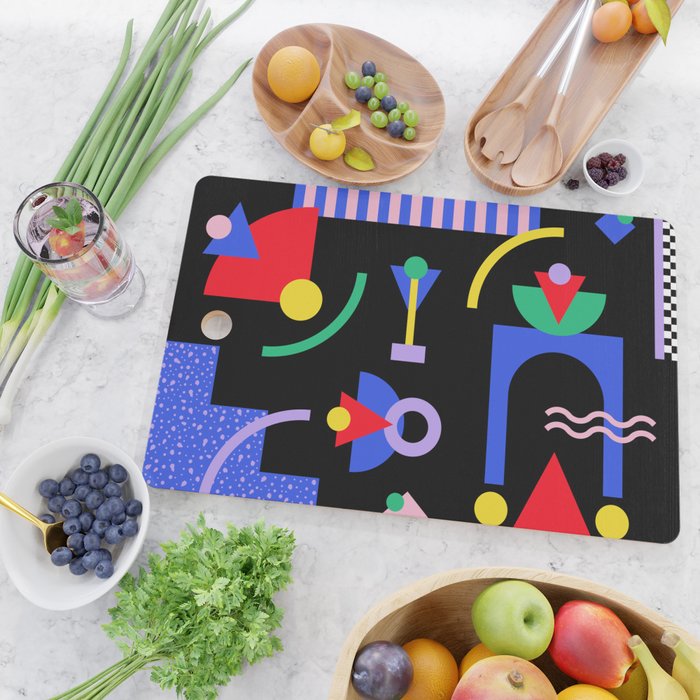Memphis pattern 89 - 80s / 90s Retro Cutting Board Gallery Image 2