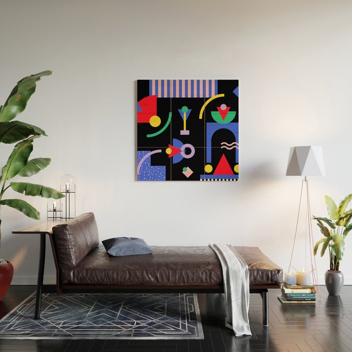 Memphis pattern 89 - 80s / 90s Retro Wood Wall Art Gallery Image 2