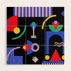 Memphis pattern 89 - 80s / 90s Retro Wood Wall Art Gallery Image 1