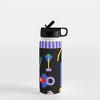 Memphis pattern 89 - 80s / 90s Retro Water Bottle Gallery Image 1