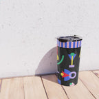 Memphis pattern 89 - 80s / 90s Retro Travel Mug Gallery Image 4