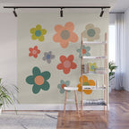 Flower Power Floral | Retro 60s 70s Wall Mural Gallery Image 1