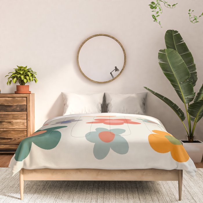 Flower Power Floral | Retro 60s 70s Comforter Gallery Image 3