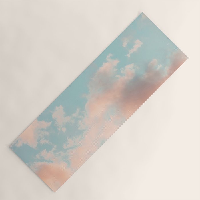 Cotton Candy Clouds - Nature Photography Art Print, Pastel Yoga Mat Gallery Image 1
