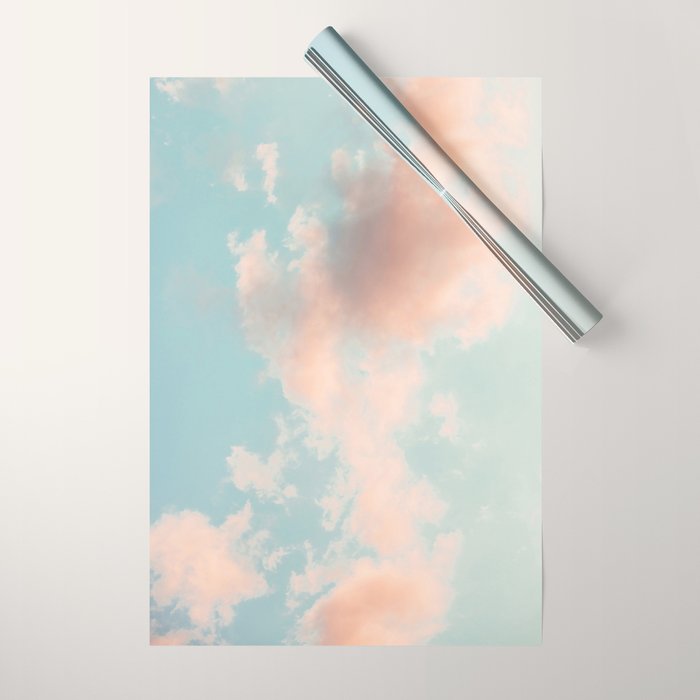Cotton Candy Clouds - Nature Photography Art Print, Pastel Wrapping Paper Gallery Image 1