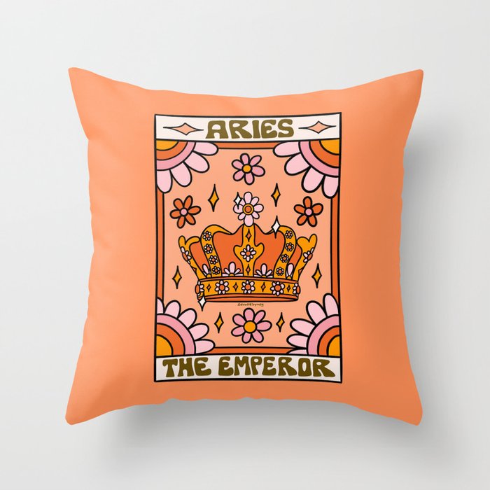 Aries Tarot Card Throw Pillow Gallery Image 6