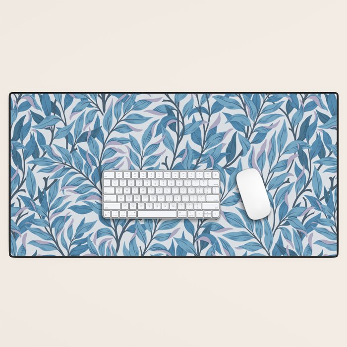 Romantic Botanica - Foliage in Light Blue Desk Mat Gallery Image 1