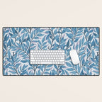 Romantic Botanica - Foliage in Light Blue Desk Mat Gallery Image 1