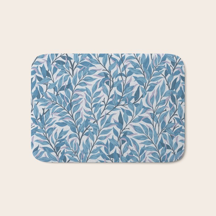 Romantic Botanica - Foliage in Light Blue Bath Mat Gallery Image 1