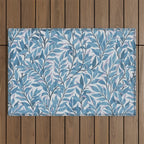 Romantic Botanica - Foliage in Light Blue Outdoor Rug Gallery Image 1