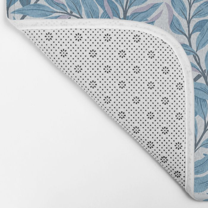 Romantic Botanica - Foliage in Light Blue Bath Mat Gallery Image 2