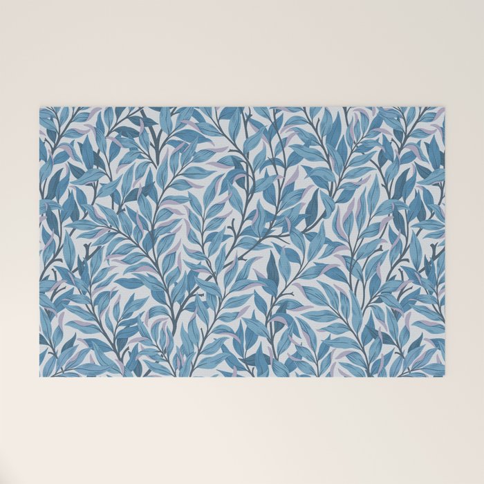 Romantic Botanica - Foliage in Light Blue Welcome Mat Gallery Image 1