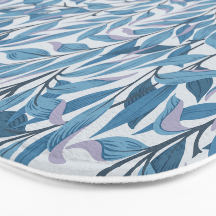 Romantic Botanica - Foliage in Light Blue Bath Mat Gallery Image 3