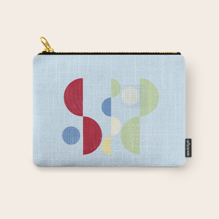 Abstract Geometric Half-Circles with Hand-Drawn Details Carry All Pouch Gallery Image 1