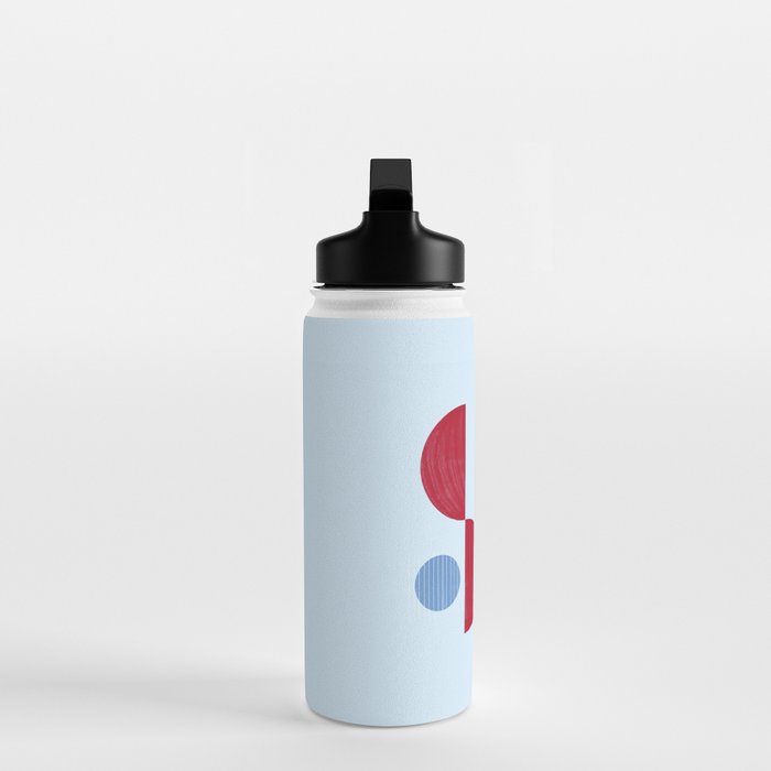 Abstract Geometric Half-Circles with Hand-Drawn Details Water Bottle Gallery Image 3