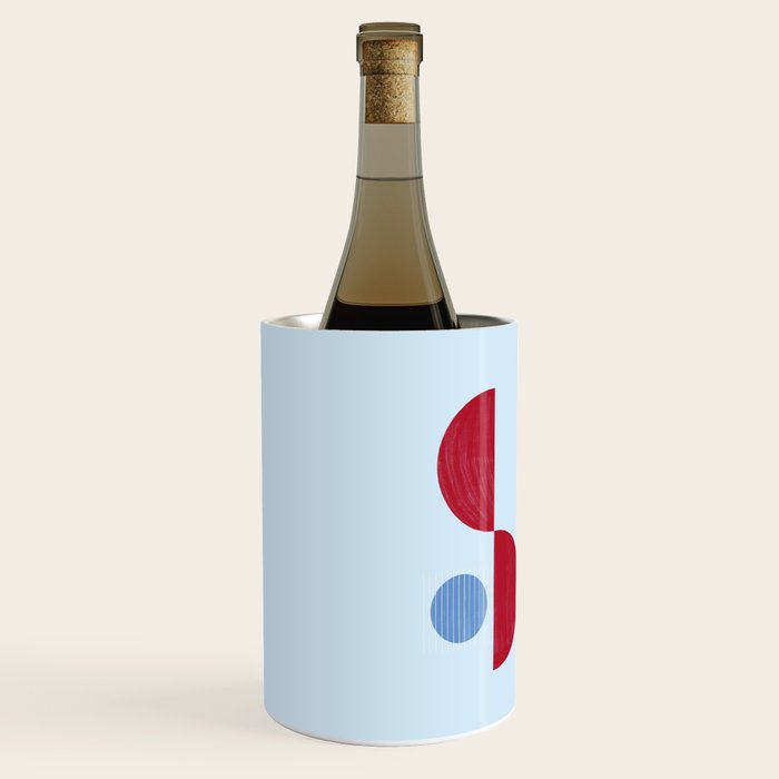 Abstract Geometric Half-Circles with Hand-Drawn Details Wine Chiller Gallery Image 2