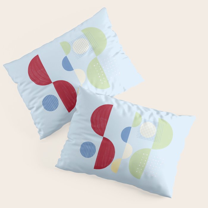 Abstract Geometric Half-Circles with Hand-Drawn Details Pillow Sham Gallery Image 3