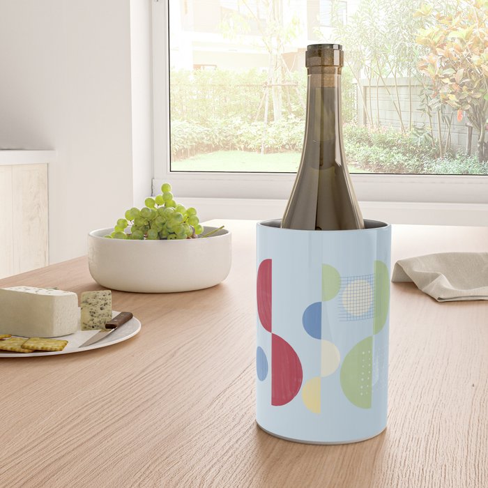 Abstract Geometric Half-Circles with Hand-Drawn Details Wine Chiller Gallery Image 4