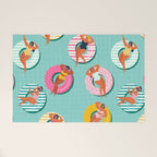 Summer gils on inflatable in swimming pool floats. Welcome Mat Gallery Image 1