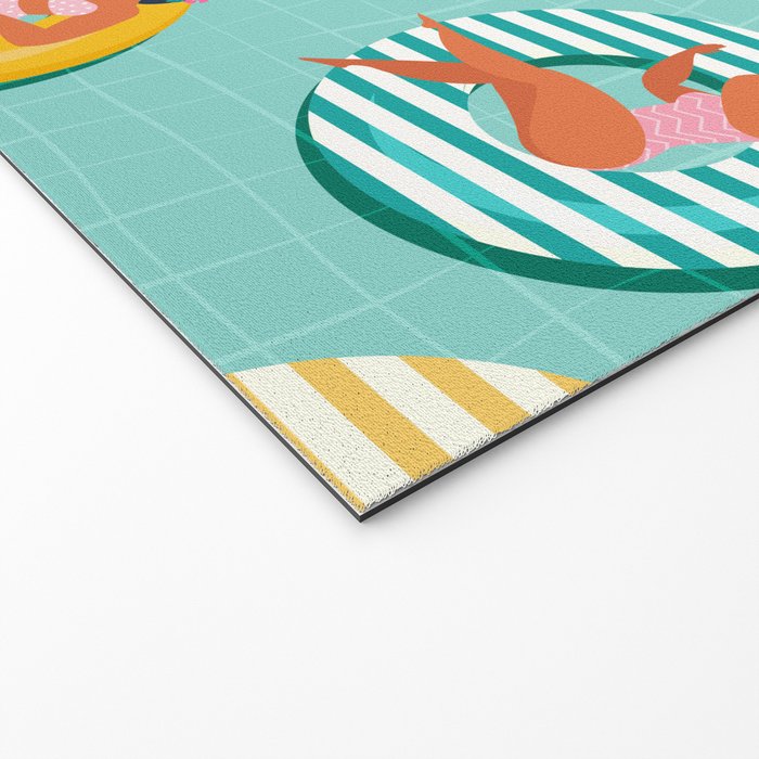 Summer gils on inflatable in swimming pool floats. Welcome Mat Gallery Image 2