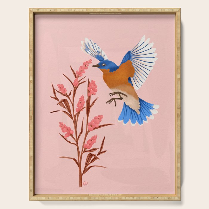Graceful Bluebird in Flight Serving Tray Gallery Image 1