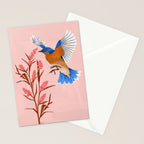 Graceful Bluebird in Flight Stationery Card Gallery Image 2