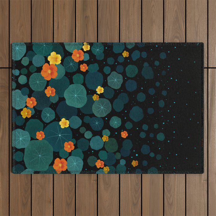 Nasturtium Garden Outdoor Rug Gallery Image 1