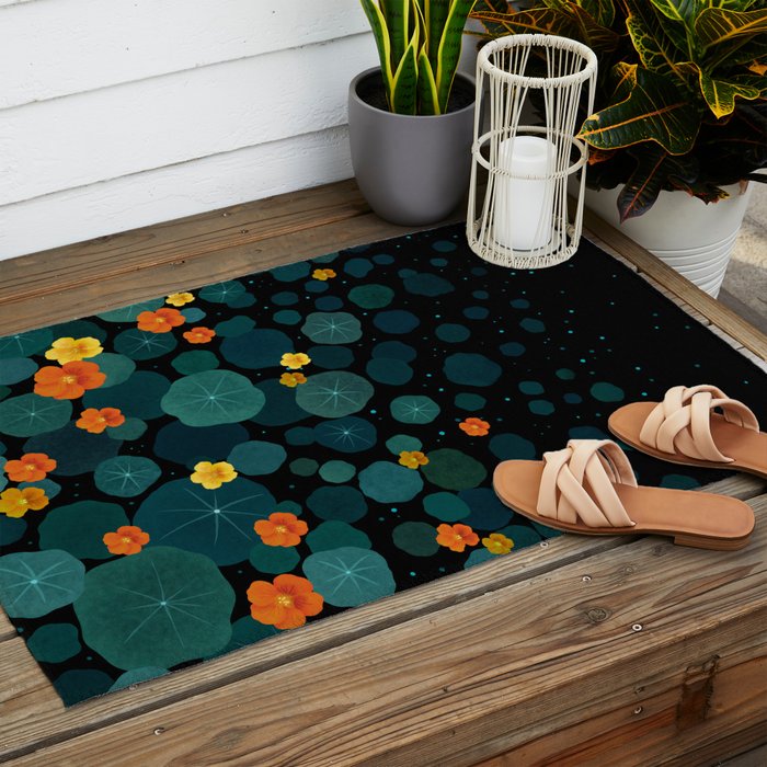 Nasturtium Garden Outdoor Rug Gallery Image 2