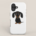 Black and Tan Dachshund | Cute Cartoon Wiener Dog iPhone Case Gallery Image 1