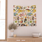 Whimsical Underwater World Multicolor Fish Pattern Wall Tapestry Gallery Image 2