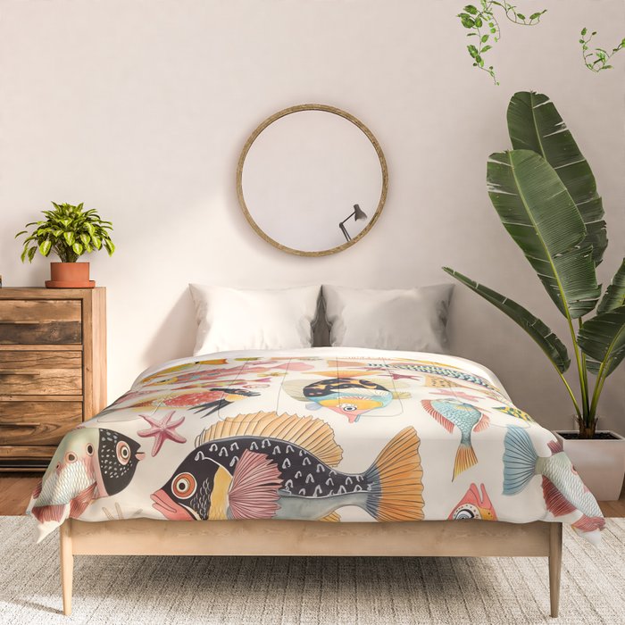 Whimsical Underwater World Multicolor Fish Pattern Comforter Gallery Image 3