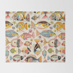 Whimsical Underwater World Multicolor Fish Pattern Throw Blanket Gallery Image 2