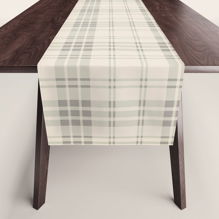 Cream Plaid  Table Runner Gallery Image 1