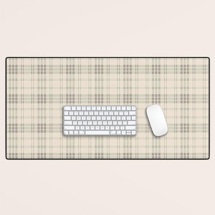 Cream Plaid  Desk Mat Gallery Image 1